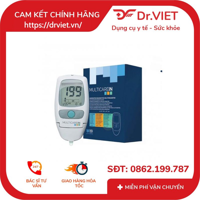 Máy đo đường huyết và mỡ máu 3 trong 1 MULTICAREIN