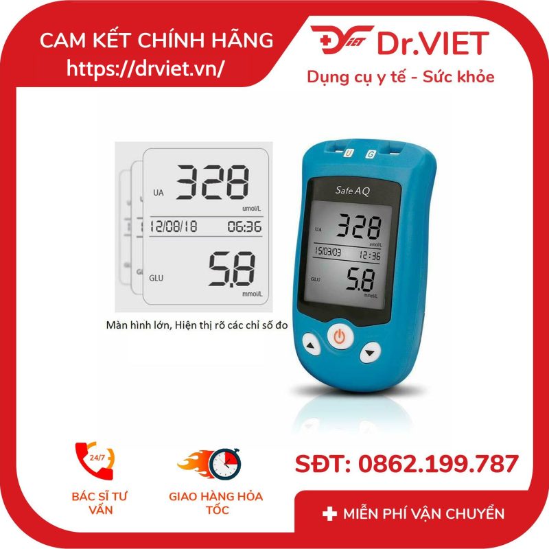 Máy Đo Đường Huyết và Axit Uric Sinocare 2in1 Safe AQ UG 10 Máy Đo Đường Huyết và Axit Uric Sinocare 2in1 Safe AQ UG