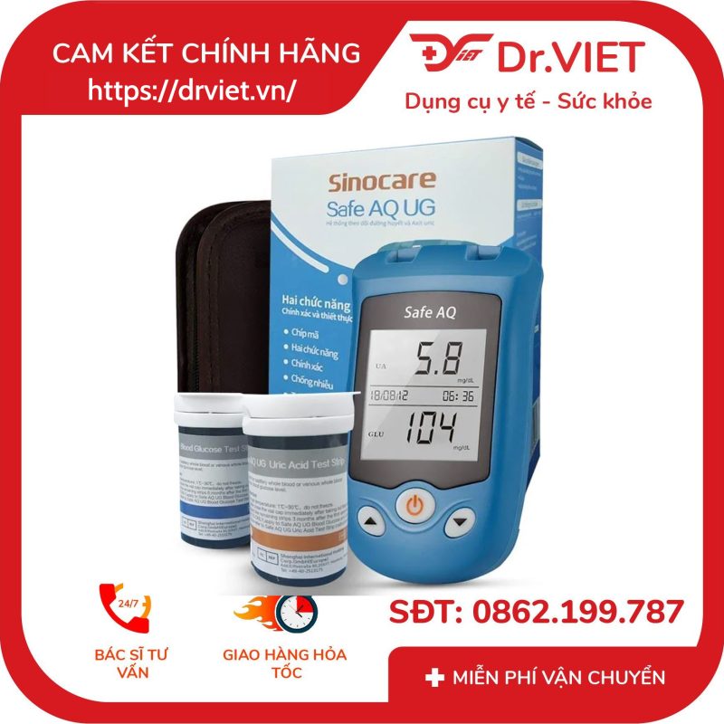 Alternative view of Máy Đo Đường Huyết và Axit Uric Sinocare 2in1 Safe AQ UG