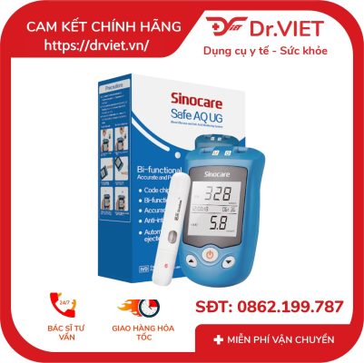 Máy Đo Đường Huyết và Axit Uric Sinocare 2in1 Safe AQ UG 15 Máy Đo Đường Huyết và Axit Uric Sinocare 2in1 Safe AQ UG