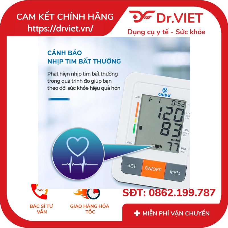 Máy đo huyết áp CHIDO Model 2022 tặng kèm bộ Adapter 13 Máy đo huyết áp CHIDO Model 2022 tặng kèm bộ Adapter