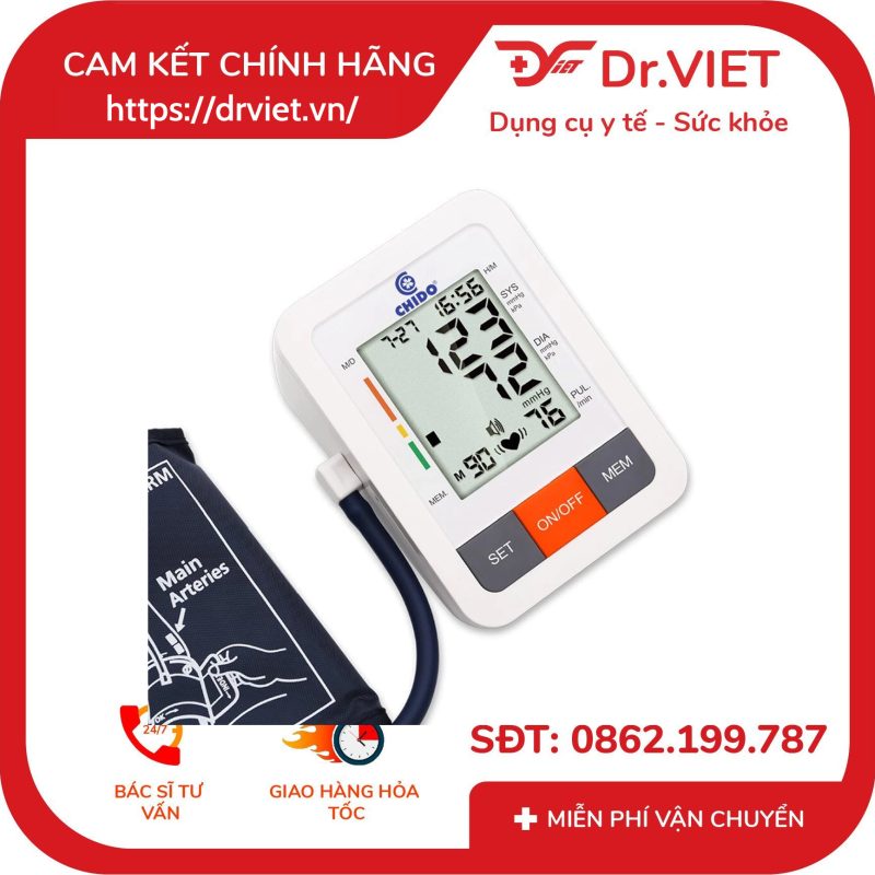 Alternative view of Máy đo huyết áp CHIDO Model 2022 tặng kèm bộ Adapter