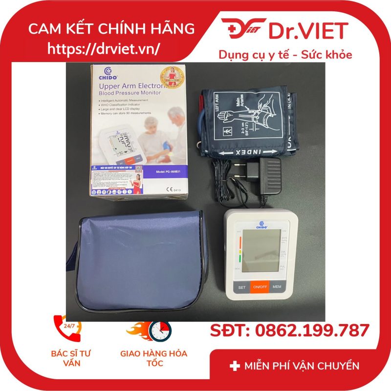 Máy đo huyết áp CHIDO Model 2022 tặng kèm bộ Adapter 17 Máy đo huyết áp CHIDO Model 2022 tặng kèm bộ Adapter