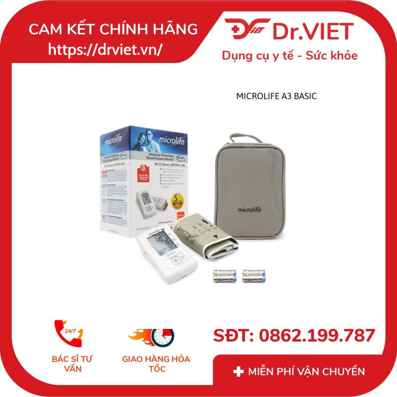 Máy Đo Huyết Áp Bắp Tay Microlife A3 Basic 9 Máy Đo Huyết Áp Bắp Tay Microlife A3 Basic