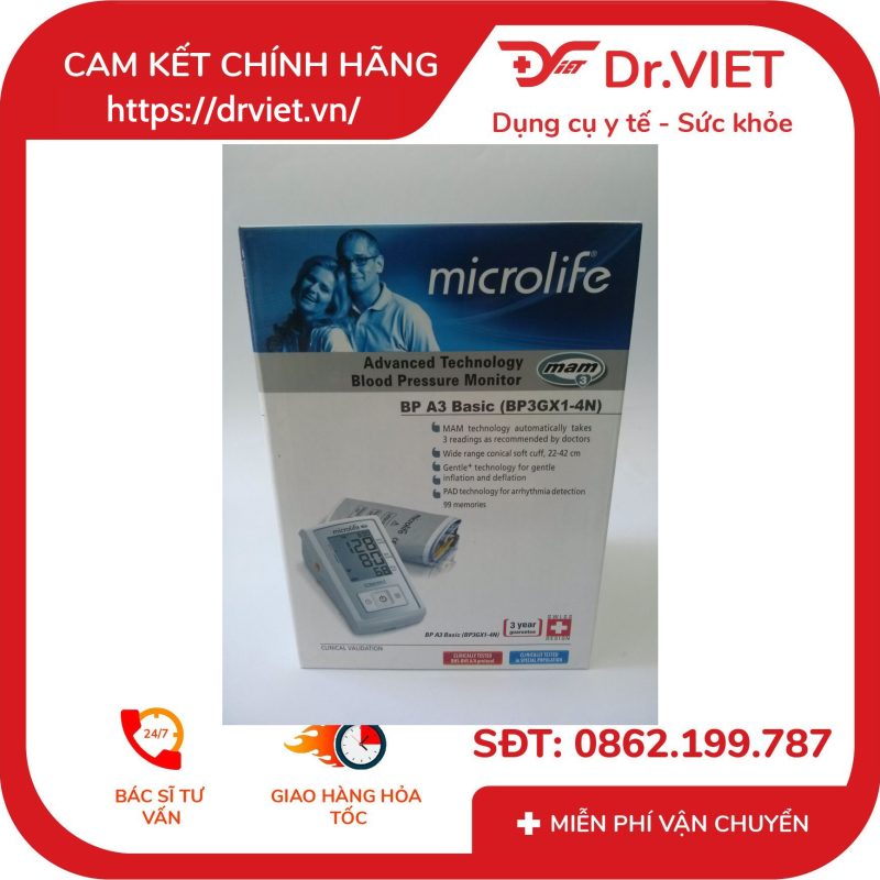 Máy Đo Huyết Áp Bắp Tay Microlife A3 Basic 13 Máy Đo Huyết Áp Bắp Tay Microlife A3 Basic