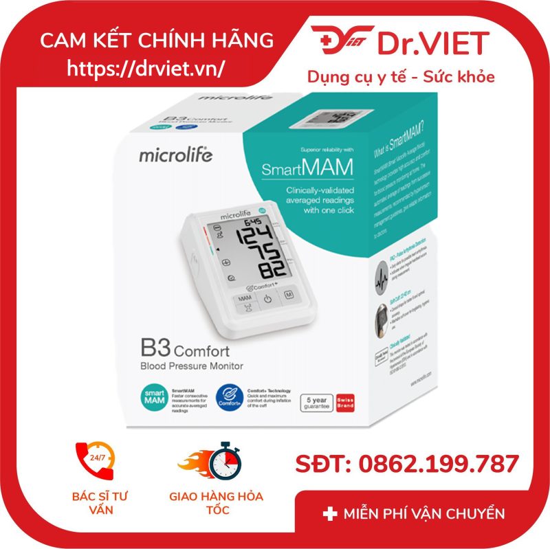 Máy đo huyết áp bắp tay Microlife B3 Comfort
