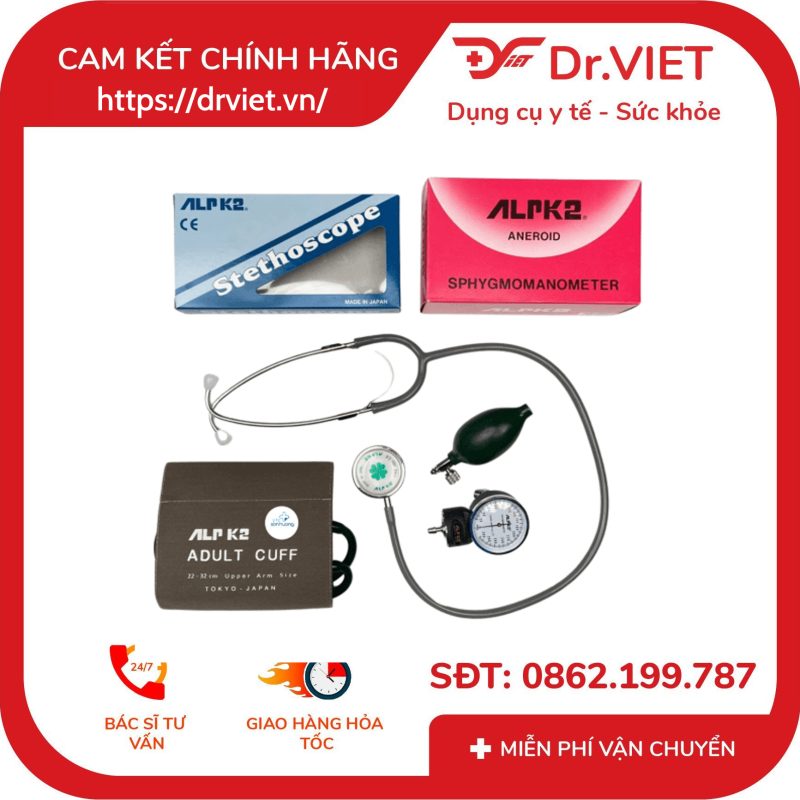 Máy đo huyết áp cơ ALPK2 500V và ống nghe Stethoscope FT-801