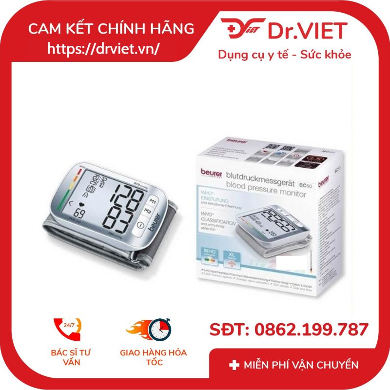 Máy đo huyết áp cổ tay điện tử Beurer BC50 11 Máy đo huyết áp cổ tay điện tử Beurer BC50