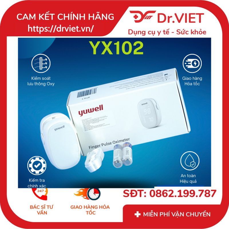 Máy đo nồng độ Oxy trong máu Yuwell YX102 và đo nhịp tim 14 Máy đo nồng độ Oxy trong máu Yuwell YX102 và đo nhịp tim