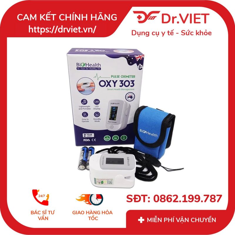 Máy đo nồng độ oxy trong máu SPO2 Biohealth OXY 303 11 Máy đo nồng độ oxy trong máu SPO2 Biohealth OXY 303