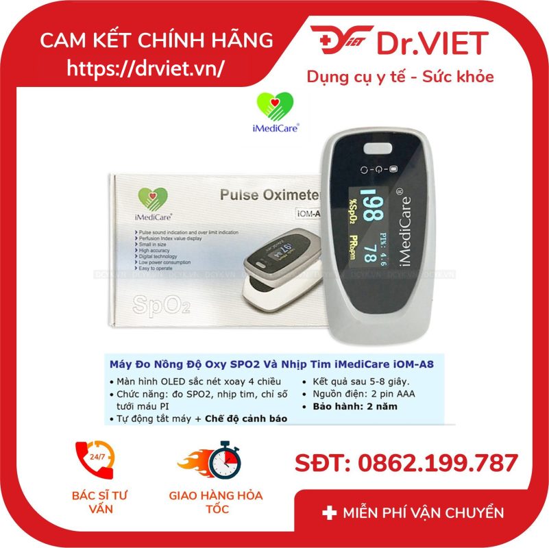 Máy đo nồng độ oxy trong máu SpO2 iMediCare iOM-A8 14 Máy đo nồng độ oxy trong máu SpO2 iMediCare iOM-A8