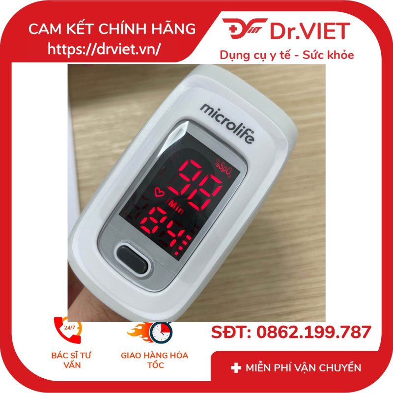 Máy đo nồng độ oxy SpO2 và nhịp tim Microlife OXY200