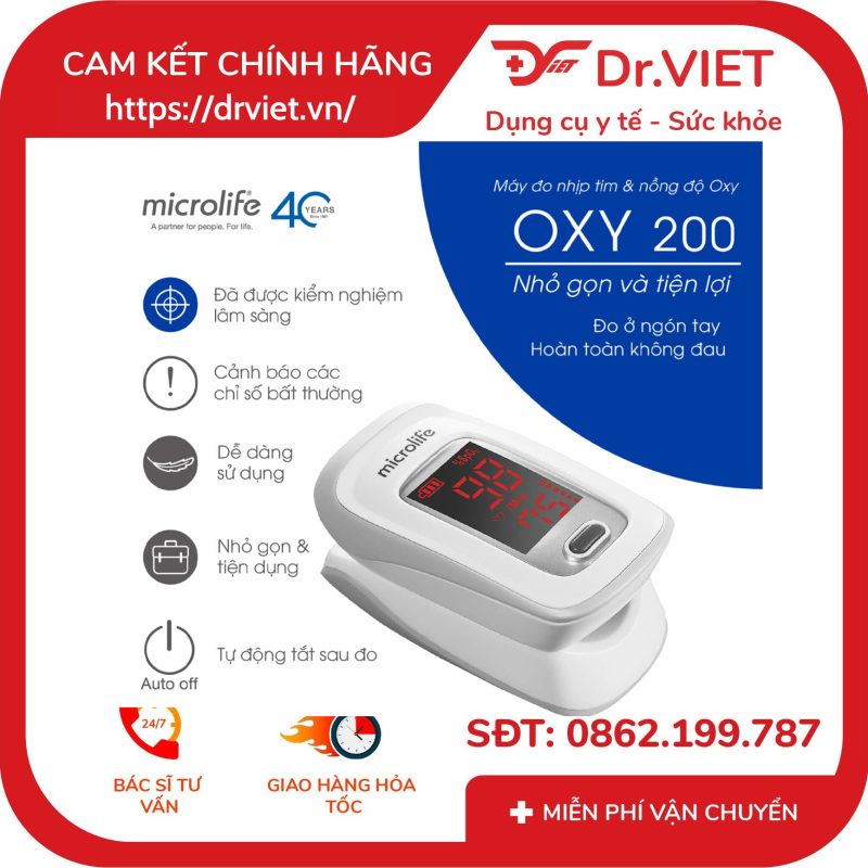 Alternative view of Máy đo nồng độ oxy SpO2 và nhịp tim Microlife OXY200