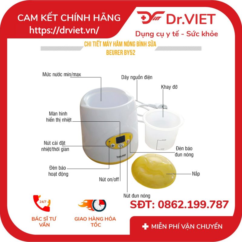 Máy hâm nóng bình sữa Beurer BY52 8 Máy hâm nóng bình sữa Beurer BY52