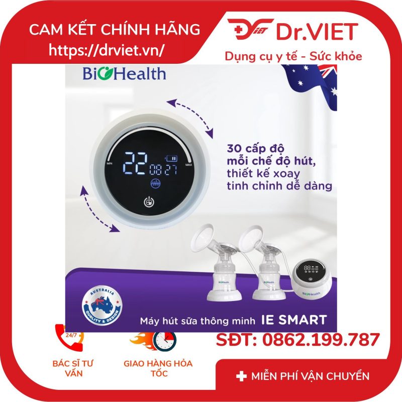 Máy Hút Sữa Điện Đôi Biohealth 30 Cấp Độ IE SMART 12 Máy Hút Sữa Điện Đôi Biohealth 30 Cấp Độ IE SMART