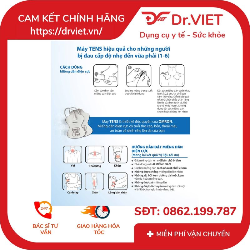 Máy xung điện trị liệu Omron HV-F128 15 Máy xung điện trị liệu Omron HV-F128