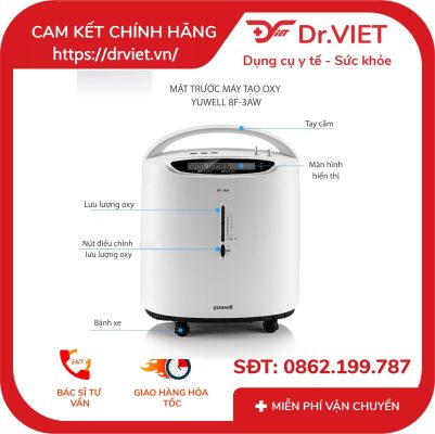 Máy tạo Oxy 3 lít yuwell 8F-3AW có xông khí dung 14 Máy tạo Oxy 3 lít yuwell 8F-3AW có xông khí dung
