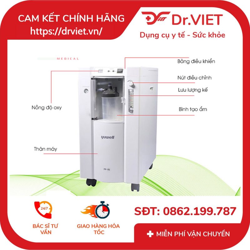 Máy tạo oxy Yuwell 7F-3EW 10 Máy tạo oxy Yuwell 7F-3EW