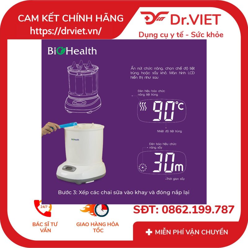 Máy tiệt trùng và sấy khô BIOHEALTH BH8910 19 Máy tiệt trùng và sấy khô BIOHEALTH BH8910