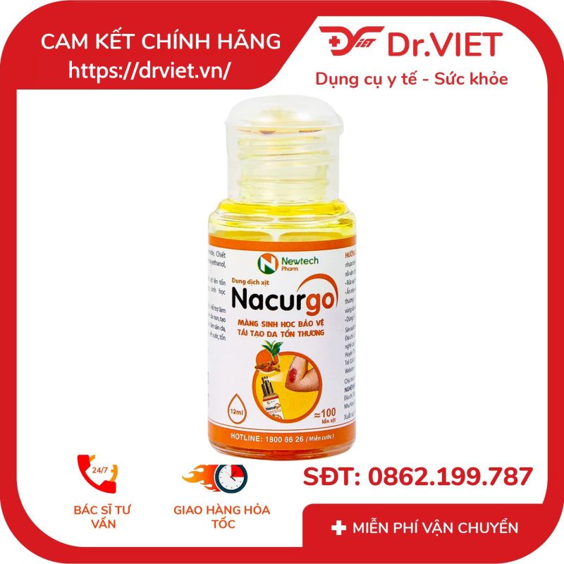 Dung dịch xịt vết thương Nacurgo Gel 12ml