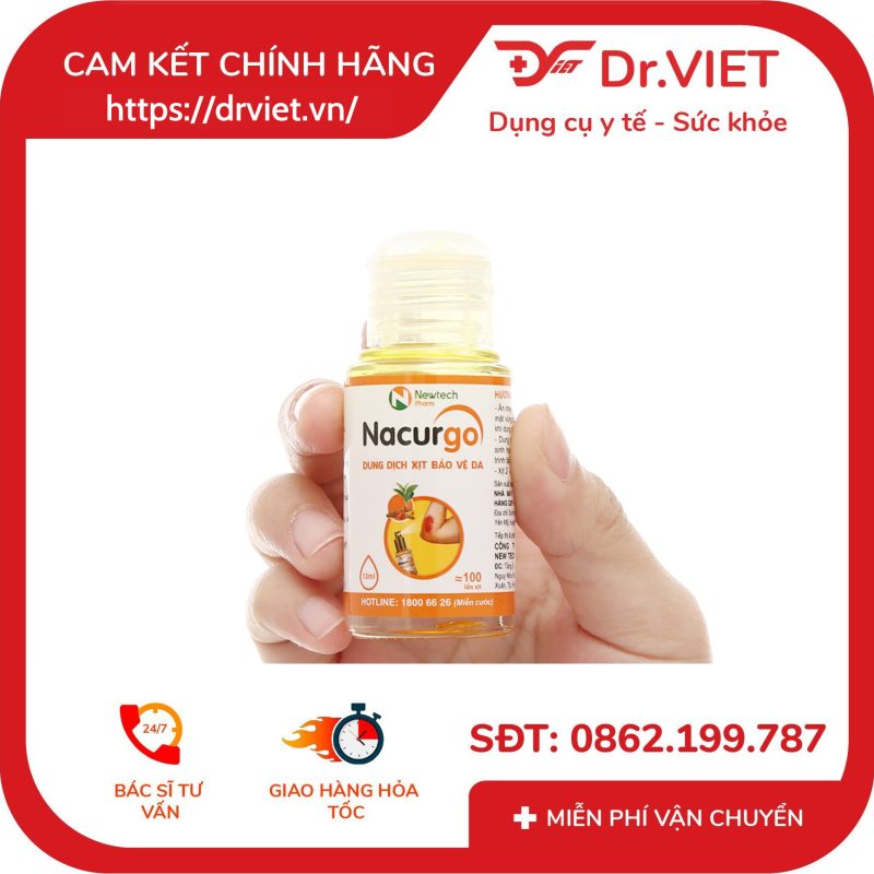 Dung dịch xịt vết thương Nacurgo Gel 12ml