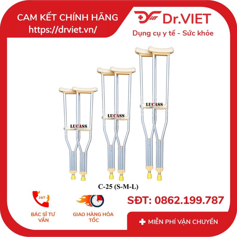 Nạng Chống Tập Đi Lucass C25 12 Nạng Chống Tập Đi Lucass C25