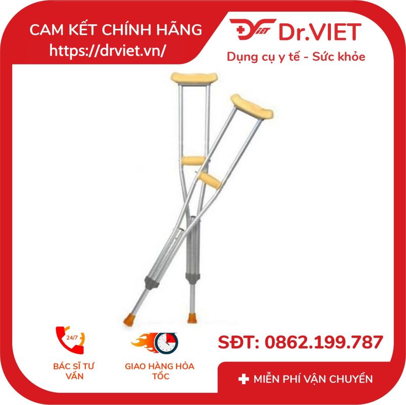 Nạng chống nách hợp kim nhôm cao cấp Lucass C25 (1 Đôi) Size S-M
