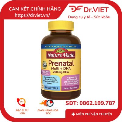 Nature Made Prenatal Multi + DHA bổ sung vitamin cho bà bầu hộp 150 viên 15 Nature Made Prenatal Multi + DHA bổ sung vitamin cho bà bầu hộp 150 viên