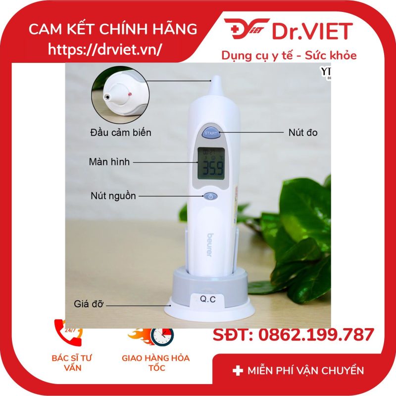 Nhiệt kế điện tử đo tai Beurer FT58 12 Nhiệt kế điện tử đo tai Beurer FT58