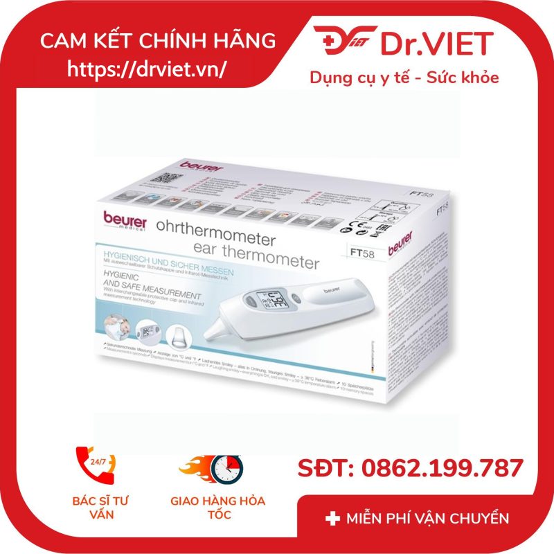Nhiệt kế điện tử đo tai Beurer FT58 11 Nhiệt kế điện tử đo tai Beurer FT58