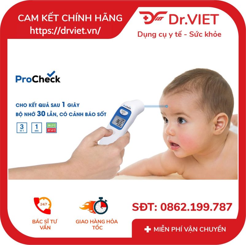 Nhiệt kế điện tử hồng ngoại ProCheck FR1DQ1 20 Nhiệt kế điện tử hồng ngoại ProCheck FR1DQ1 Chính Hãng 3 trong 1