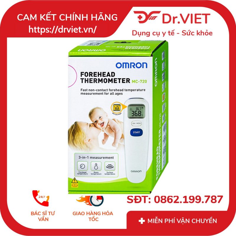 Nhiệt kế đo trán Omron Forehead Thermometer MC-720 14 Nhiệt kế đo trán Omron Forehead Thermometer MC-720