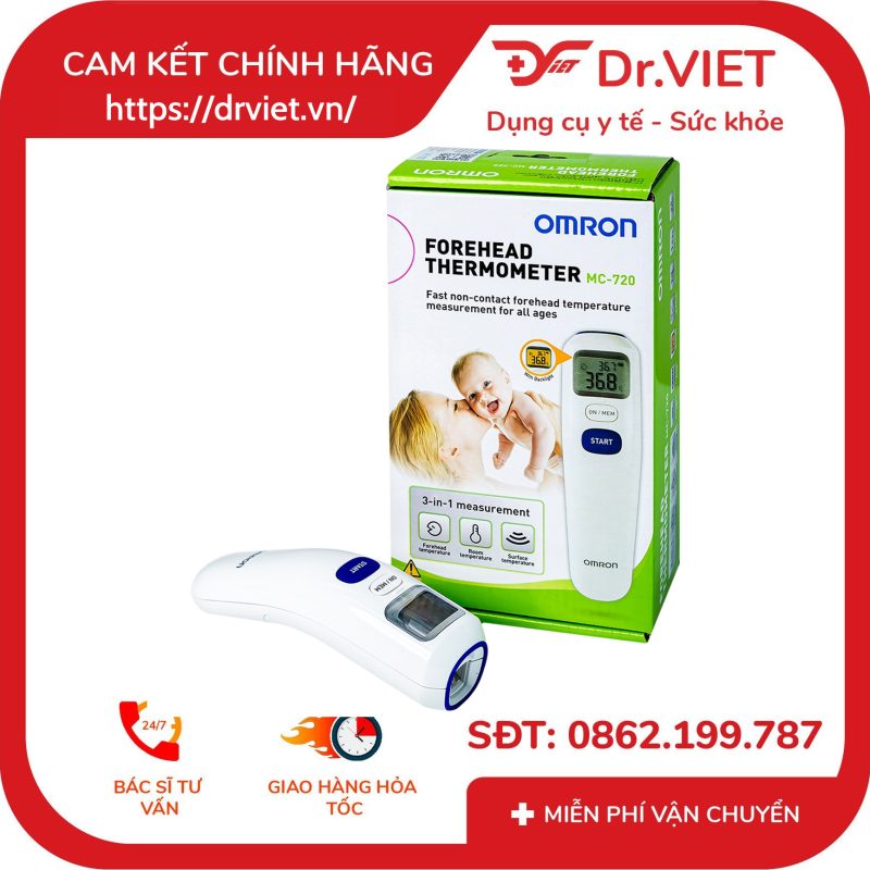 Nhiệt kế đo trán Omron Forehead Thermometer MC-720 19 Nhiệt kế đo trán Omron Forehead Thermometer MC-720