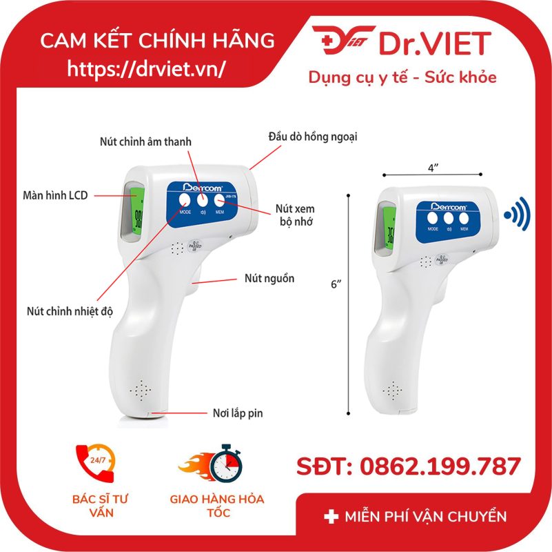 Nhiệt kế đo trán không tiếp xúc Berrcom JXB-178 14 Nhiệt kế đo trán không tiếp xúc Berrcom JXB-178