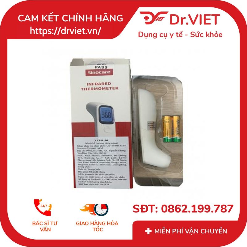 Nhiệt kế hồng ngoại đo trán AET - R1D1 Sinocare