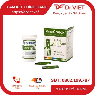Que thử Axit Uric Benecheck đo chỉ số Gout (25 que)