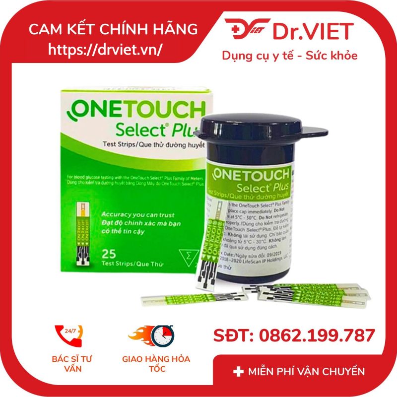 Máy Đo Đường Huyết One Touch Select Plus và Que thử đường huyết 12 Máy Đo Đường Huyết One Touch Select Plus và Que thử đường huyết