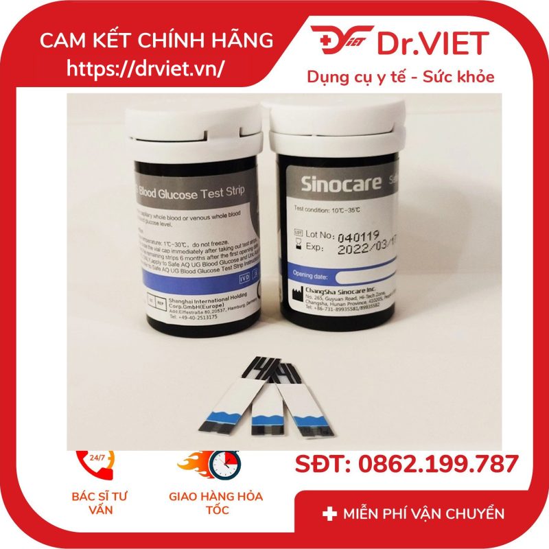 Que thử đường huyết máy Safe AQ UG 13 Que thử đường huyết máy Safe AQ UG