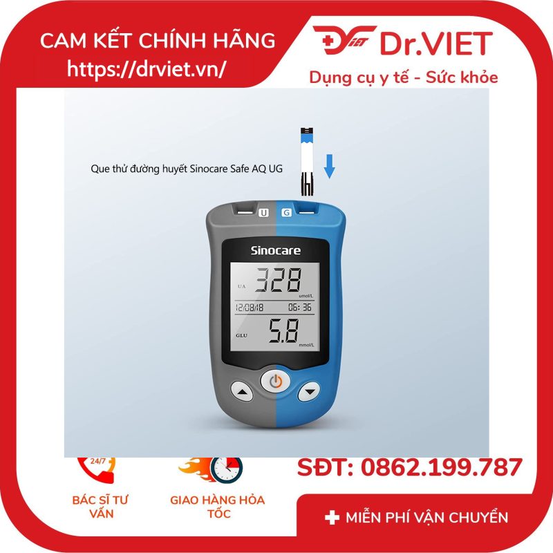 Que thử đường huyết máy Safe AQ UG 11 Que thử đường huyết máy Safe AQ UG