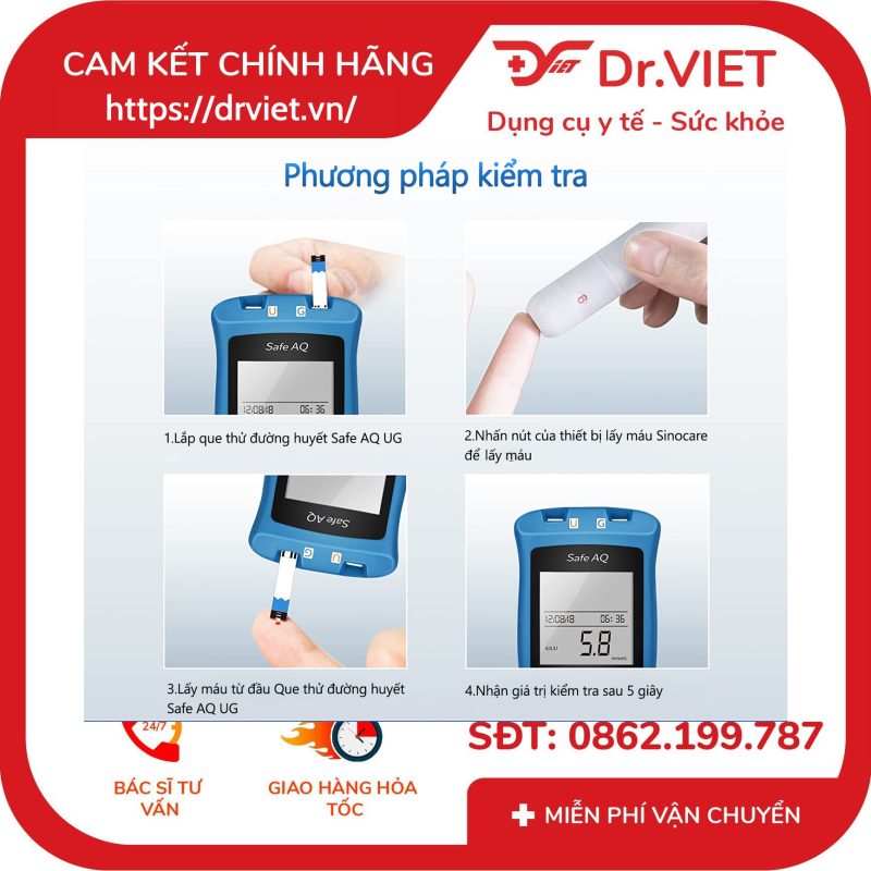Alternative view of Que thử đường huyết máy Safe AQ UG