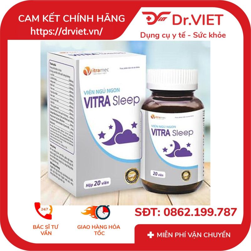 Viên ngủ ngon Vitra Sleep hỗ trợ dưỡng tâm an thần 12 Viên ngủ ngon Vitra Sleep hỗ trợ dưỡng tâm an thần