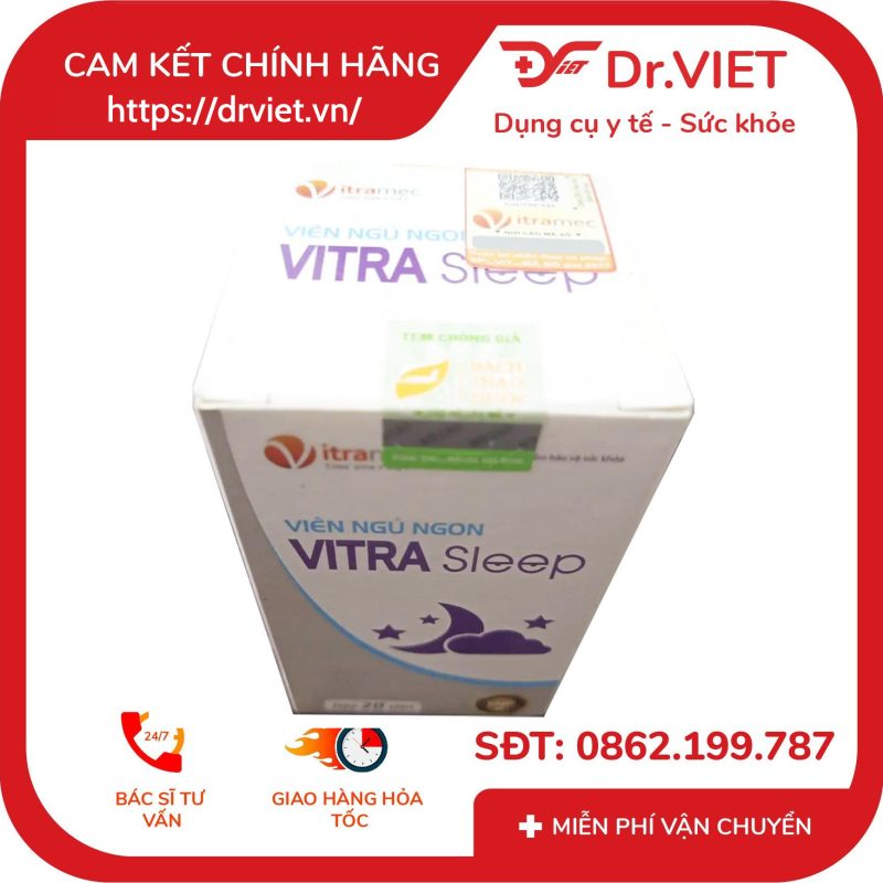 Viên ngủ ngon Vitra Sleep hỗ trợ dưỡng tâm an thần 9 Viên ngủ ngon Vitra Sleep hỗ trợ dưỡng tâm an thần