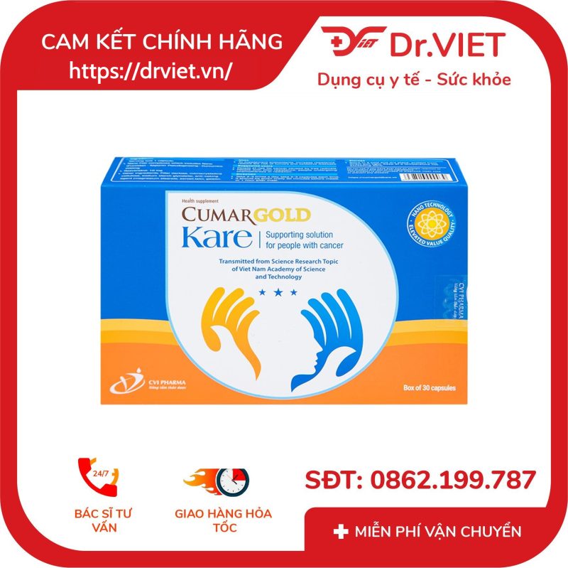 Viên uống CumarGold Kare CVI Pharma giúp giảm nguy cơ mắc ung bướu (3 vỉ x 10 viên)