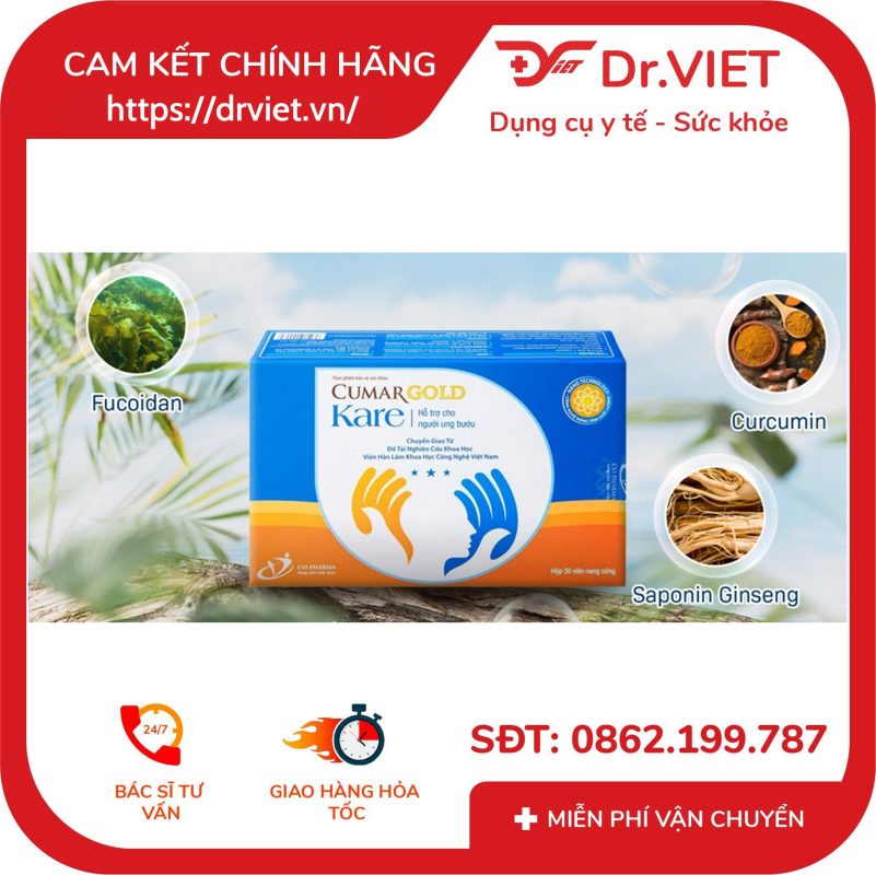 Viên uống CumarGold Kare CVI Pharma giúp giảm nguy cơ mắc ung bướu (3 vỉ x 10 viên) 18 Viên uống CumarGold Kare CVI Pharma giúp giảm nguy cơ mắc ung bướu (3 vỉ x 10 viên)