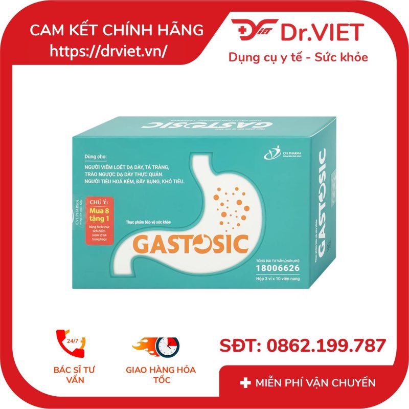 Viên uống Gastosic CVI Pharma giúp tiêu hóa tốt, bảo vệ niêm mạc dạ dày
