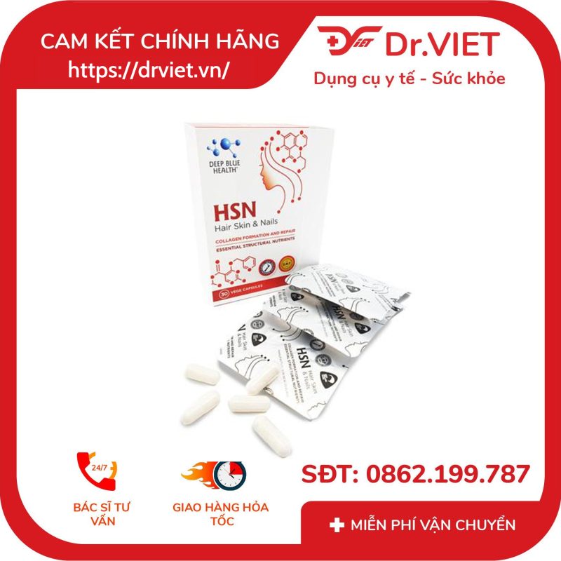 Viên uống HSN Hair Skin Nails 30 viên Deep Blue Health 10 Viên uống HSN Hair Skin Nails 30 viên Deep Blue Health