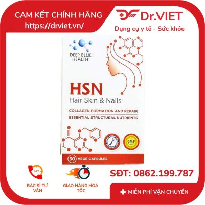 Viên uống HSN Hair Skin Nails 30 viên Deep Blue Health 12 Viên uống HSN Hair Skin Nails 30 viên Deep Blue Health