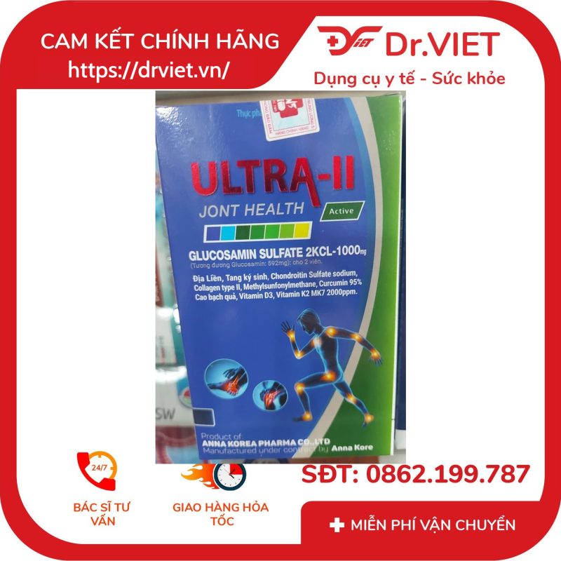 Viên uống bổ khớp Ultra-II ANNA KOREA hộp 1 lọ 30 viên 10 Viên uống bổ khớp Ultra-II ANNA KOREA hộp 1 lọ 30 viên