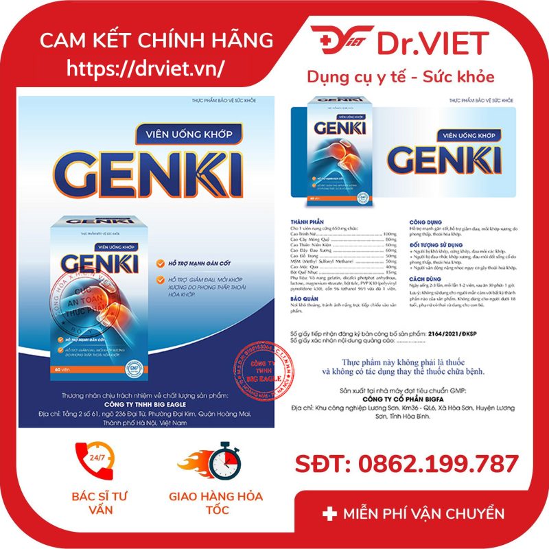 Viên uống khớp Genki hỗ trợ mạnh gân cốt 60 viên 13 Viên uống khớp Genki hỗ trợ mạnh gân cốt 60 viên