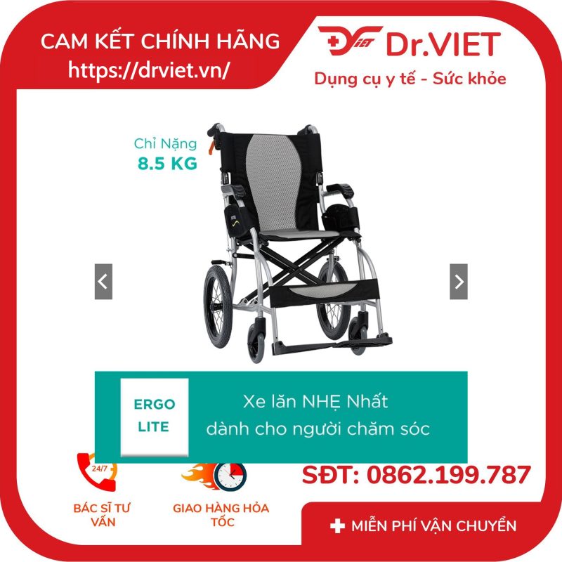 Xe lăn tay Karma Ergo Lite siêu gọn nhẹ bánh nhỏ 16inch 13 Xe lăn tay Karma Ergo Lite siêu gọn nhẹ bánh nhỏ 16inch